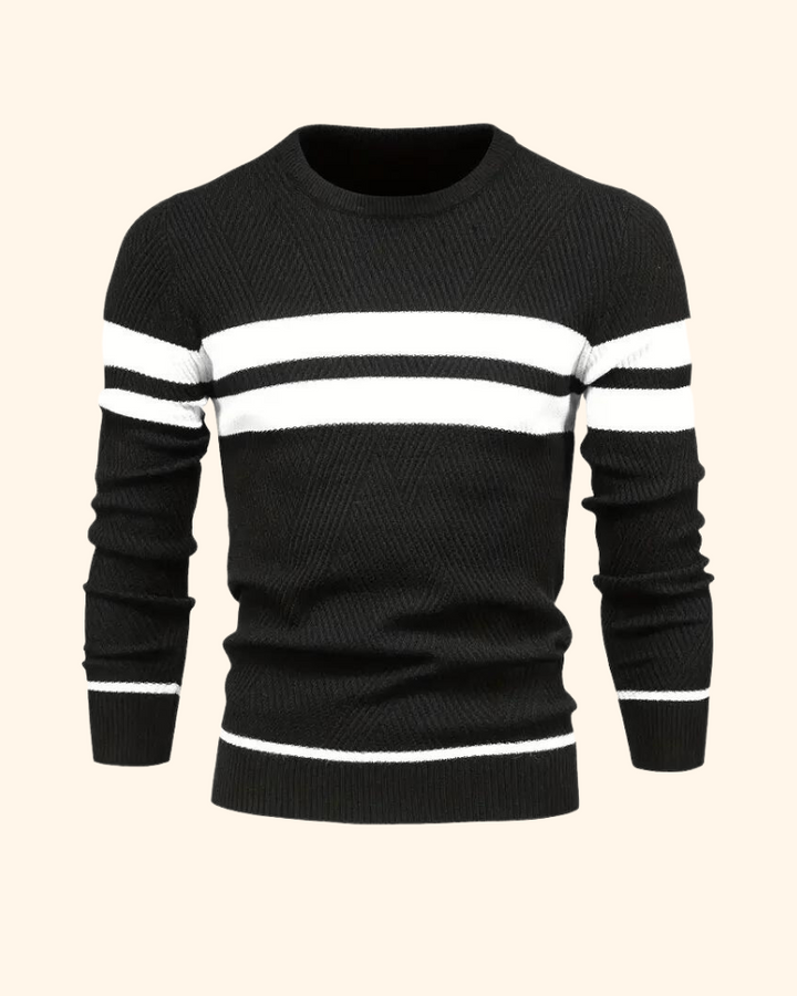Vincent tröja | Randig stickad pullover för män-Eva Jonsson