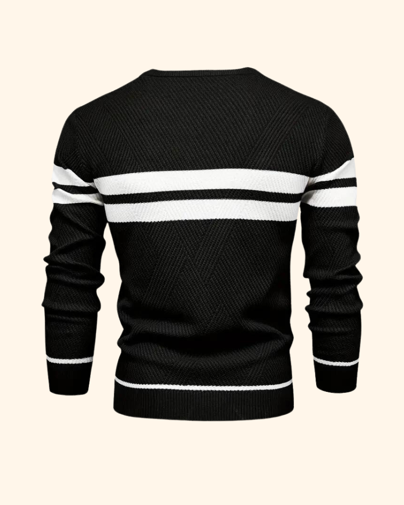 Vincent tröja | Randig stickad pullover för män-Eva Jonsson