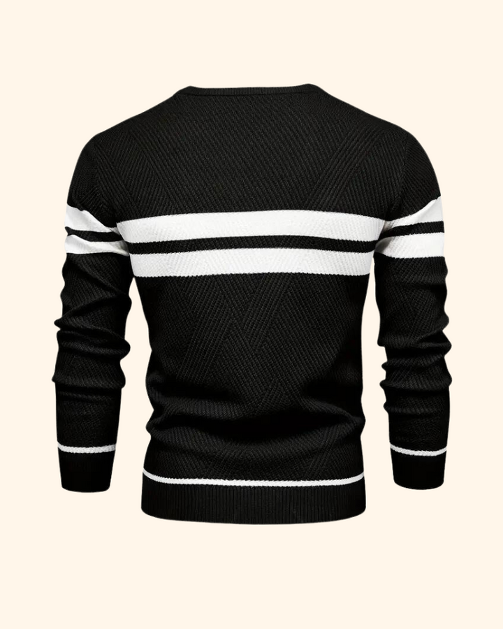 Vincent tröja | Randig stickad pullover för män-Eva Jonsson