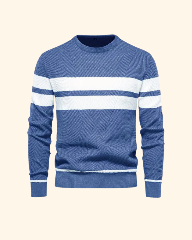 Vincent tröja | Randig stickad pullover för män-Eva Jonsson