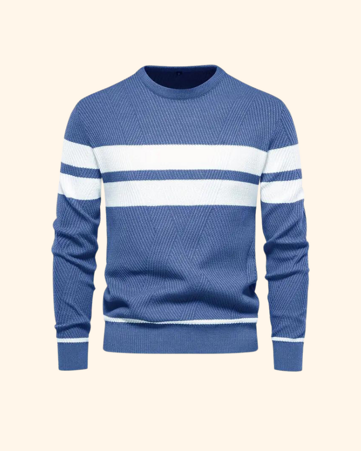 Vincent tröja | Randig stickad pullover för män-Eva Jonsson