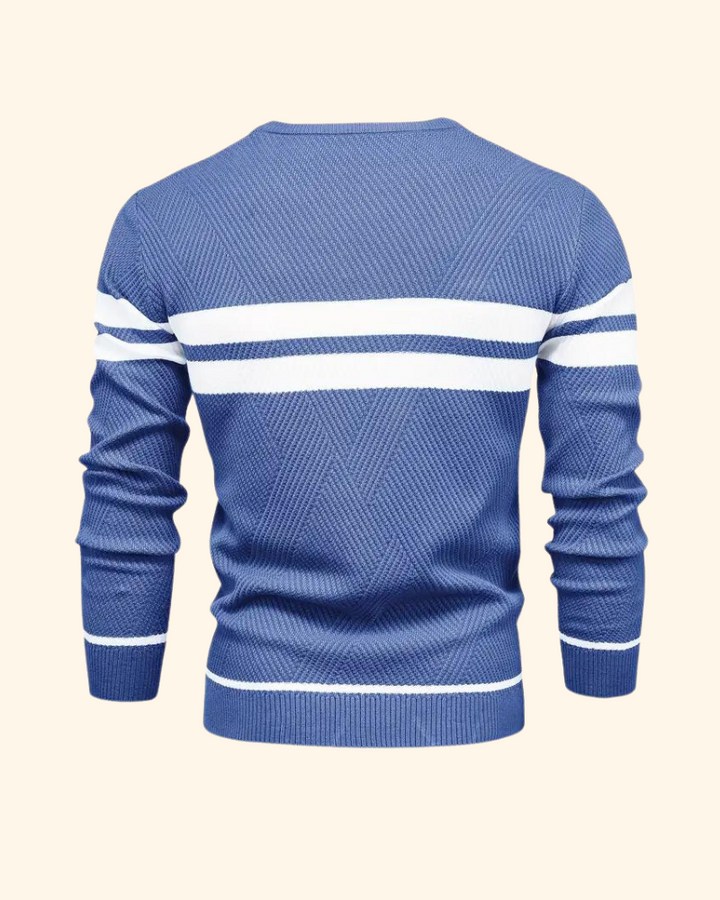 Vincent tröja | Randig stickad pullover för män-Eva Jonsson