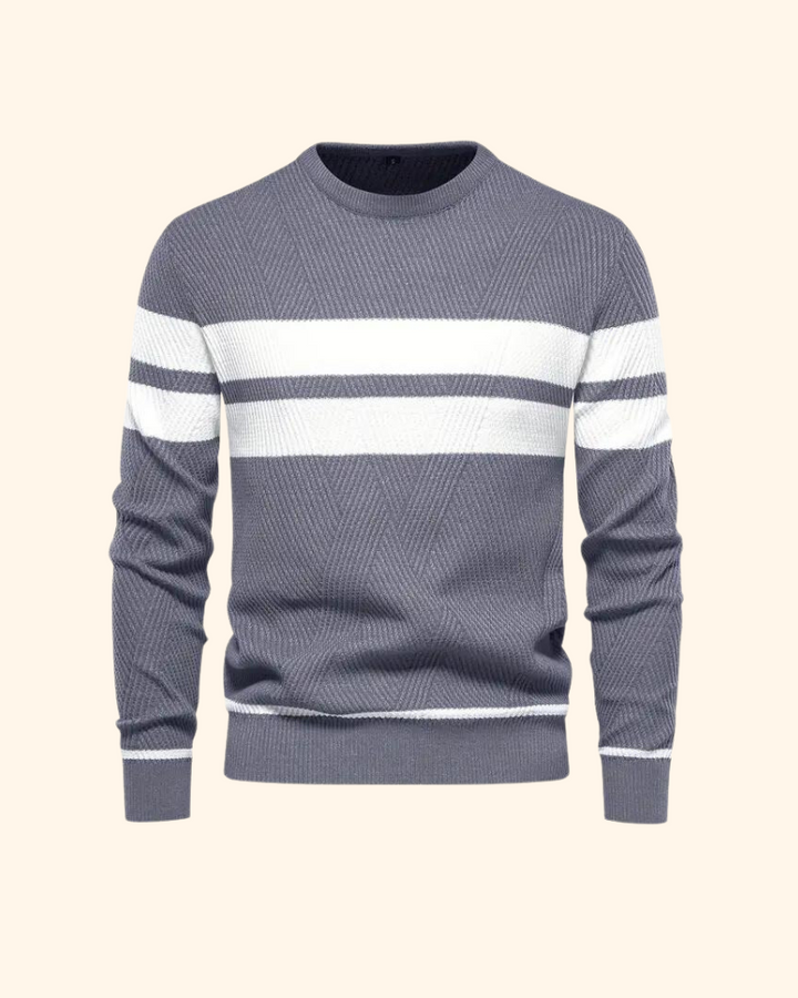 Vincent tröja | Randig stickad pullover för män-Eva Jonsson