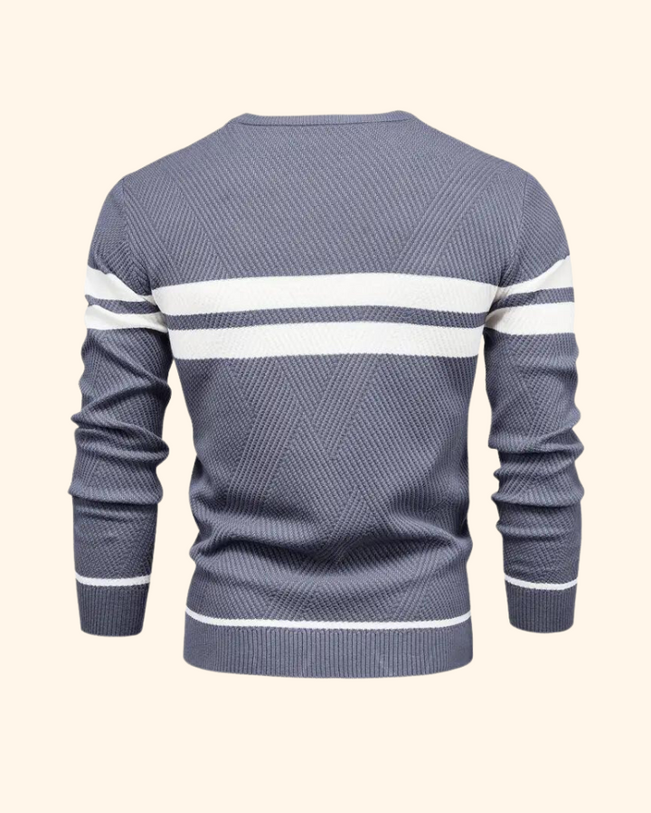 Vincent tröja | Randig stickad pullover för män-Eva Jonsson