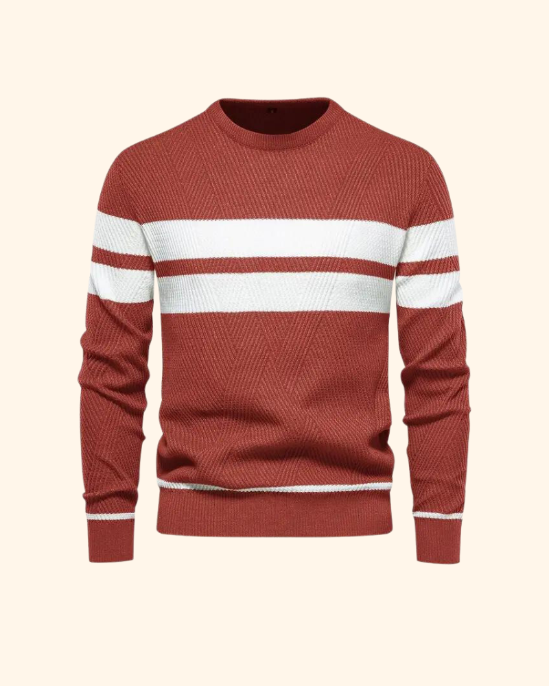 Vincent tröja | Randig stickad pullover för män-Eva Jonsson