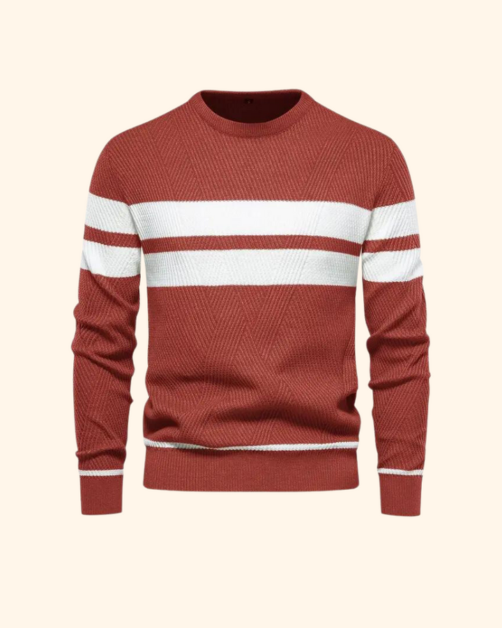 Vincent tröja | Randig stickad pullover för män-Eva Jonsson