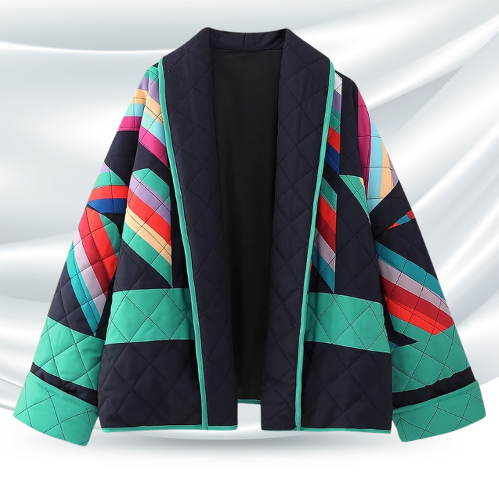 Vintagejacka | öppen front | Oversized | Quiltad jacka | Damjacka-Eva Jonsson