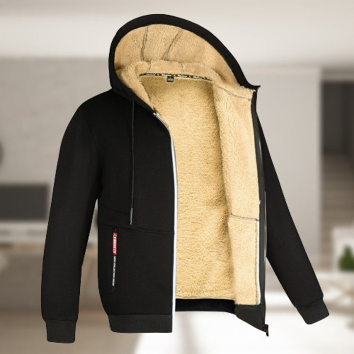 Vinter Hoodie | Sherpa Fleece | Zip-Up | Hoodie Jacka | Herrkläder-Eva Jonsson