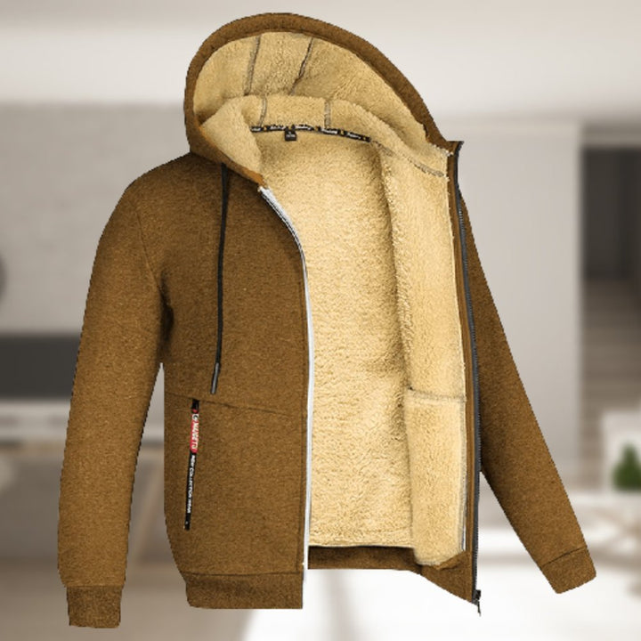 Vinter Hoodie | Sherpa Fleece | Zip-Up | Hoodie Jacka | Herrkläder-Eva Jonsson