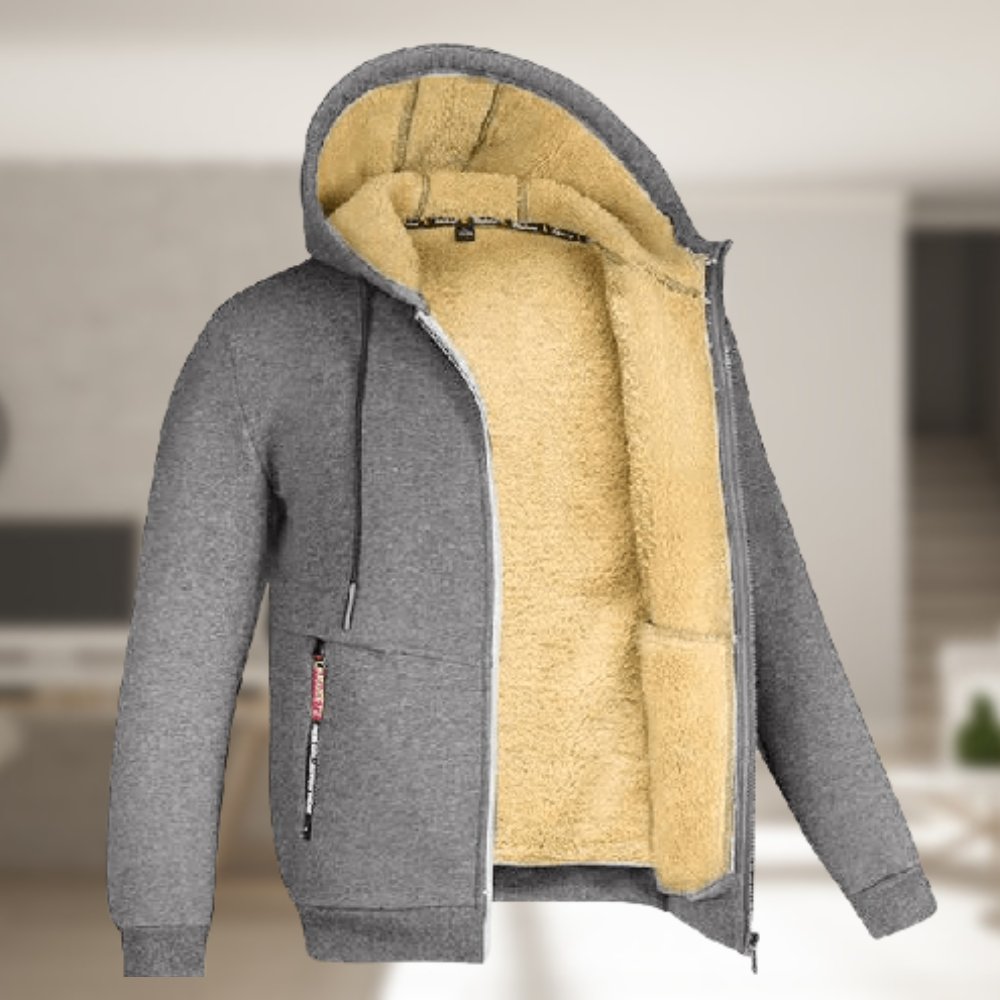 Vinter Hoodie | Sherpa Fleece | Zip-Up | Hoodie Jacka | Herrkläder-Eva Jonsson