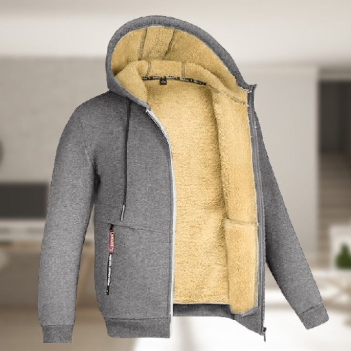 Vinter Hoodie | Sherpa Fleece | Zip-Up | Hoodie Jacka | Herrkläder-Eva Jonsson