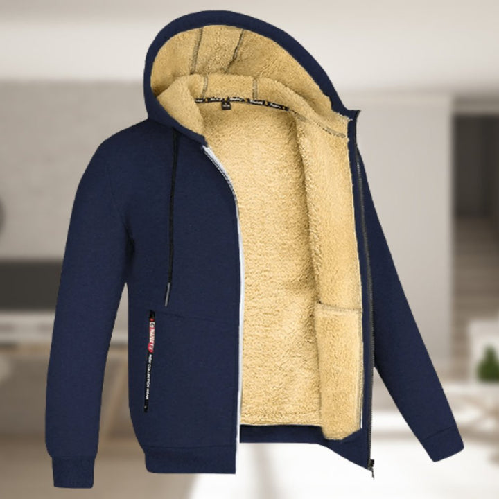 Vinter Hoodie | Sherpa Fleece | Zip-Up | Hoodie Jacka | Herrkläder-Eva Jonsson