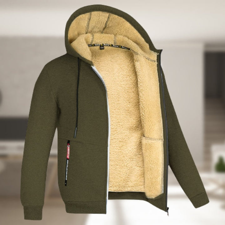 Vinter Hoodie | Sherpa Fleece | Zip-Up | Hoodie Jacka | Herrkläder-Eva Jonsson