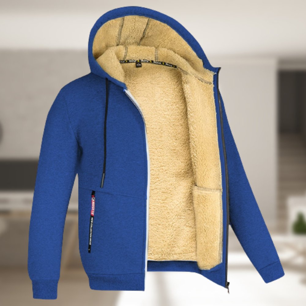 Vinter Hoodie | Sherpa Fleece | Zip-Up | Hoodie Jacka | Herrkläder-Eva Jonsson