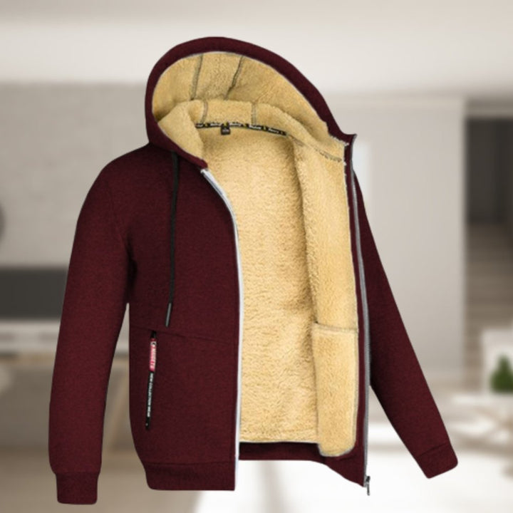 Vinter Hoodie | Sherpa Fleece | Zip-Up | Hoodie Jacka | Herrkläder-Eva Jonsson