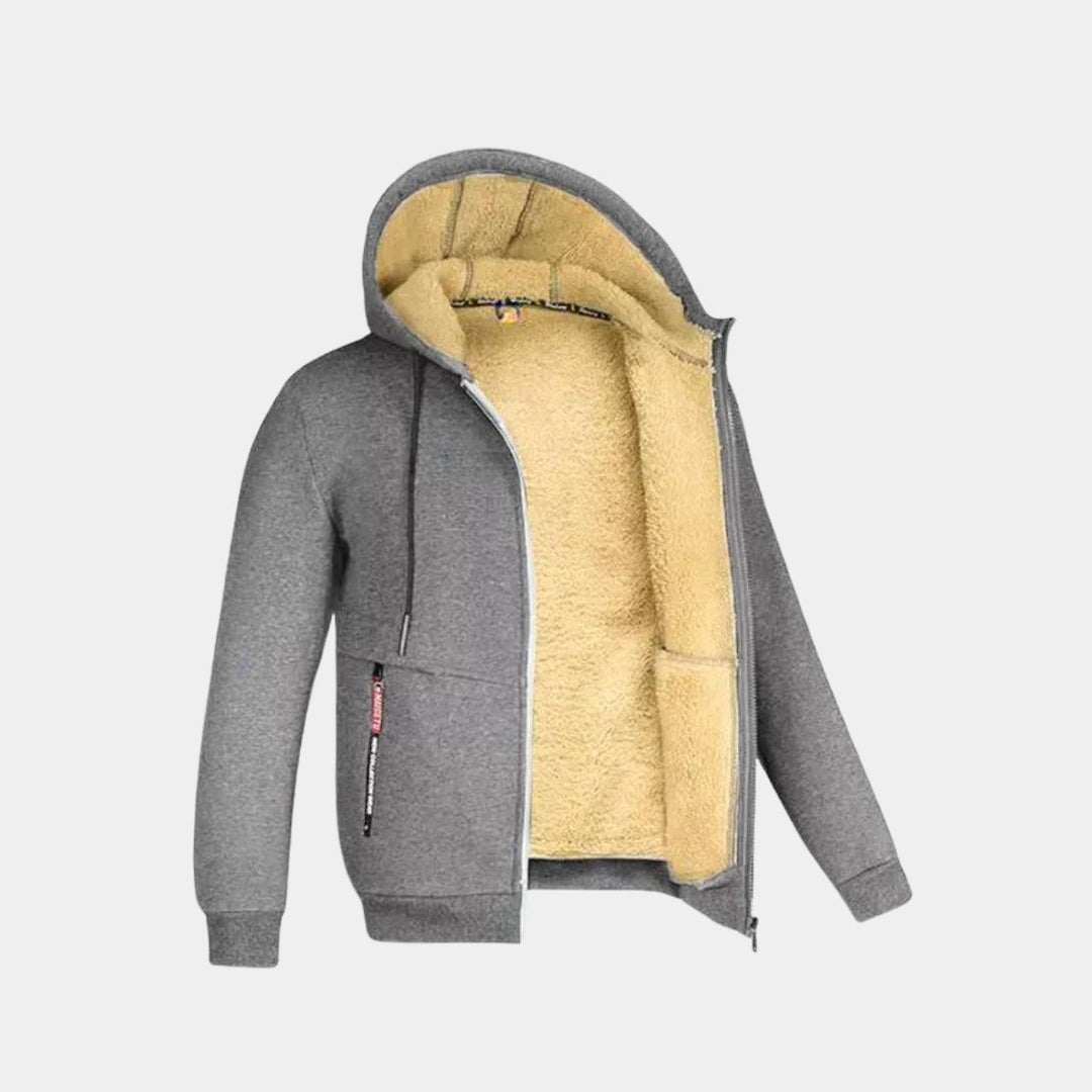 Vinter Hoodie | Varm | Fleece fodrad | Zip-Up Hoodie | Hoodiejacka för män-Eva Jonsson