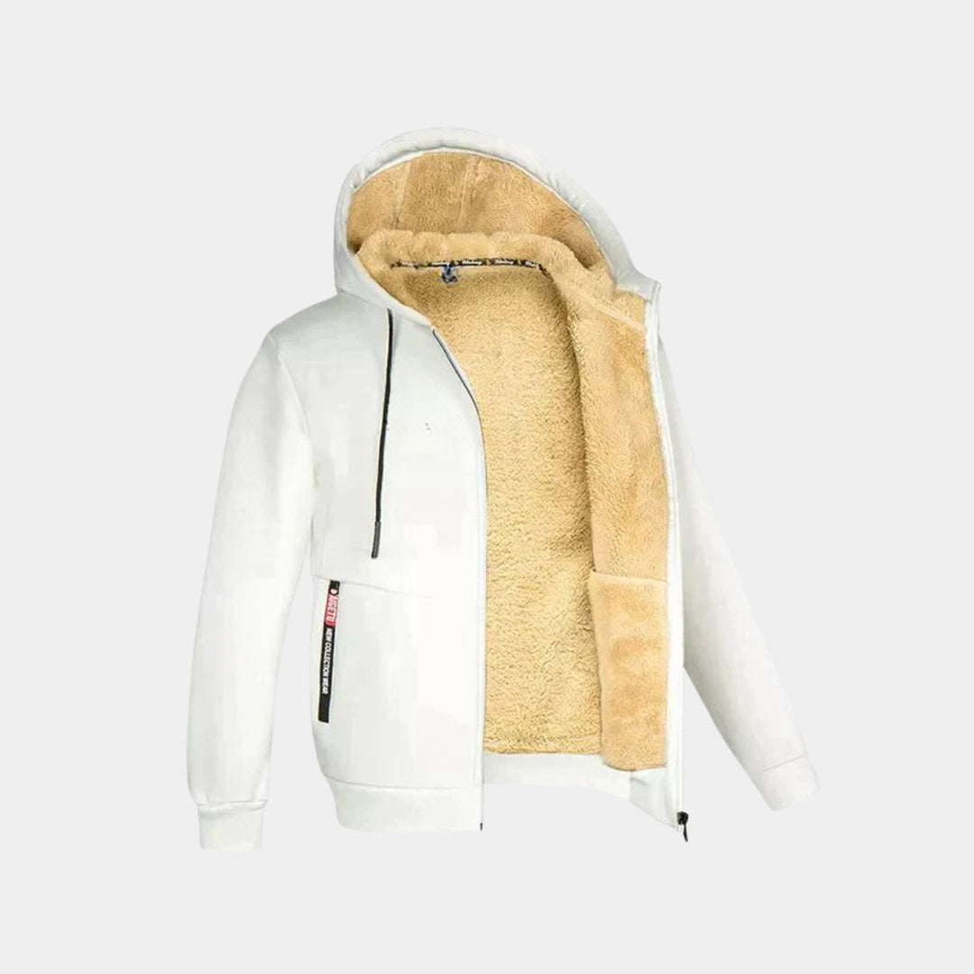Vinter Hoodie | Varm | Fleece fodrad | Zip-Up Hoodie | Hoodiejacka för män-Eva Jonsson