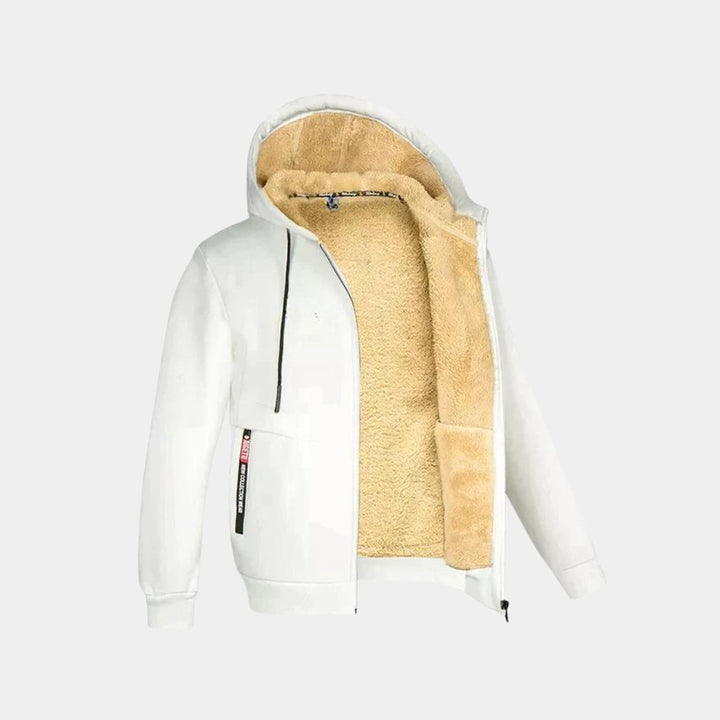 Vinter Hoodie | Varm | Fleece fodrad | Zip-Up Hoodie | Hoodiejacka för män-Eva Jonsson