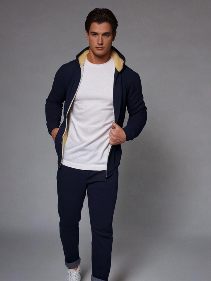 Vinter Hoodie | Varm | Fleece fodrad | Zip-Up Hoodie | Hoodiejacka för män-Eva Jonsson