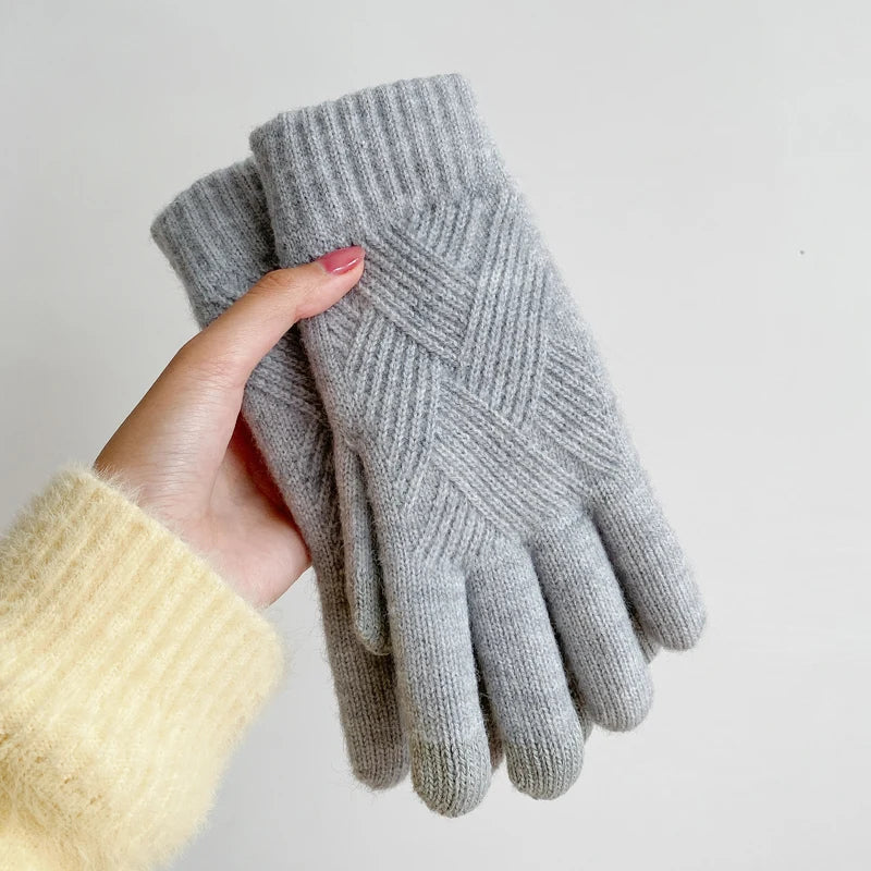 Vinterhandskar | Pekskärm | Varma | Stickade handskar | Kashmirhandskar-Eva Jonsson