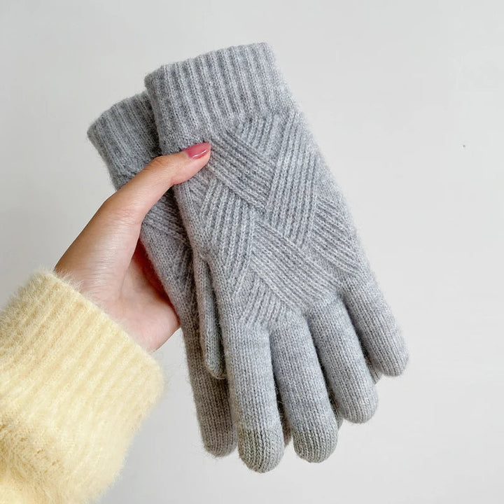 Vinterhandskar | Pekskärm | Varma | Stickade handskar | Kashmirhandskar-Eva Jonsson