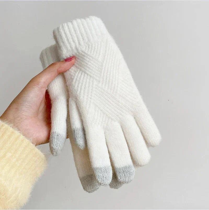 Vinterhandskar | Pekskärm | Varma | Stickade handskar | Kashmirhandskar-Eva Jonsson