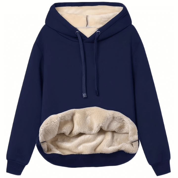 Vinterhoodie - Varm - Lös passform - Sherpa Fleece Hoodie - Pullover Hoodie-Eva Jonsson