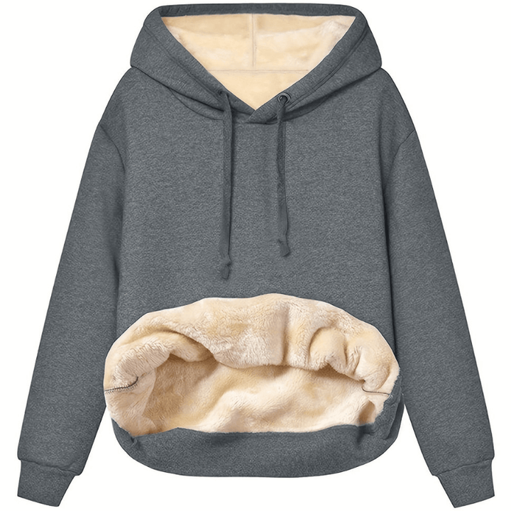 Vinterhoodie - Varm - Lös passform - Sherpa Fleece Hoodie - Pullover Hoodie-Eva Jonsson