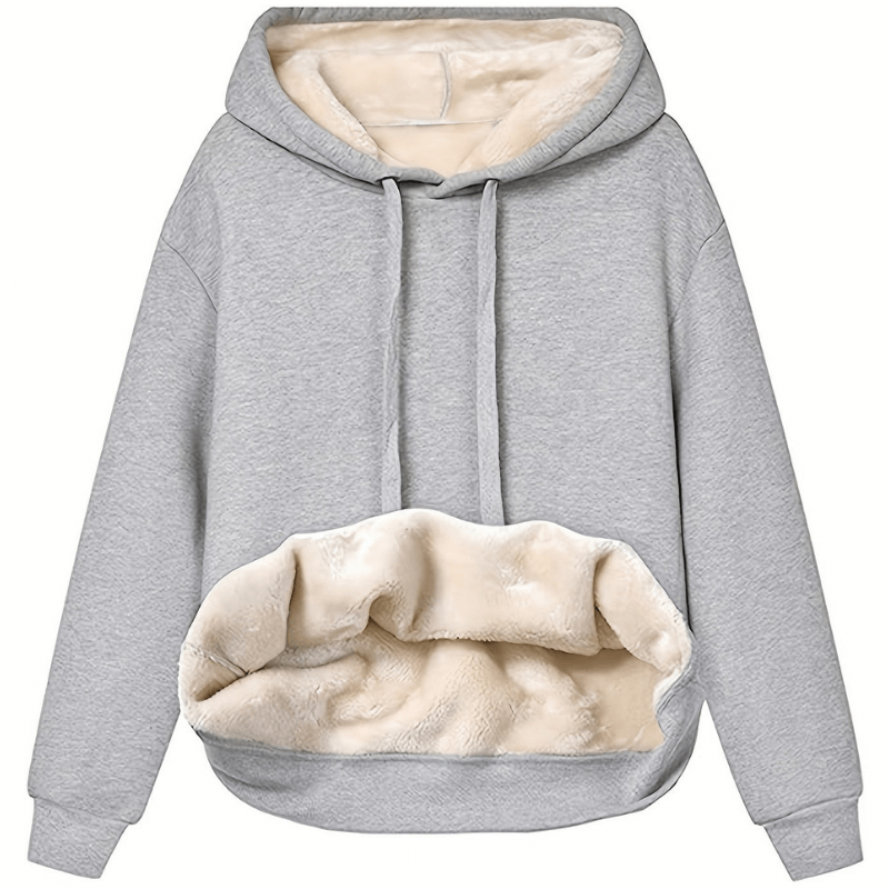 Vinterhoodie - Varm - Lös passform - Sherpa Fleece Hoodie - Pullover Hoodie-Eva Jonsson