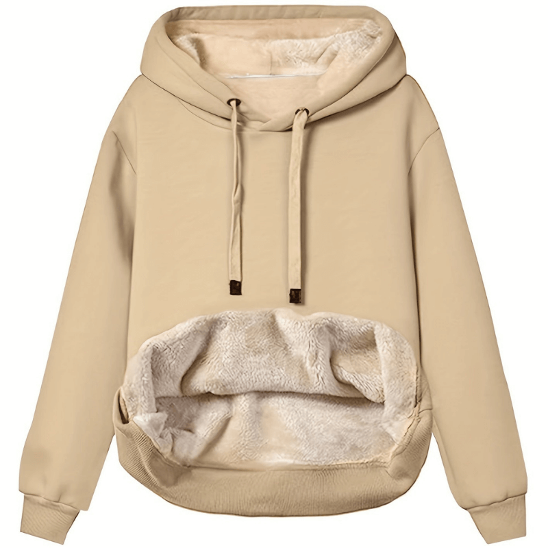 Vinterhoodie - Varm - Lös passform - Sherpa Fleece Hoodie - Pullover Hoodie-Eva Jonsson