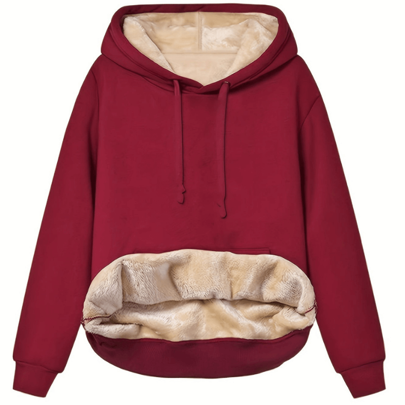 Vinterhoodie - Varm - Lös passform - Sherpa Fleece Hoodie - Pullover Hoodie-Eva Jonsson