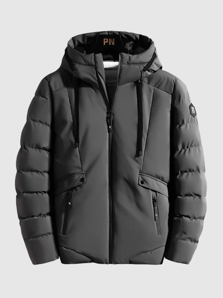 Vinterjacka för herrar - Vadderad - Hooded - Pufferjacka - Snöjacka-Eva Jonsson