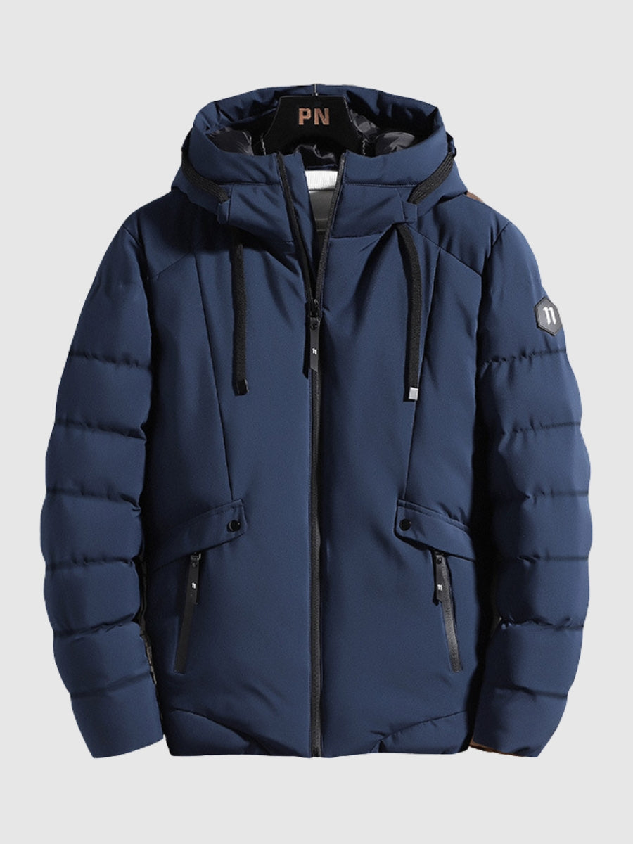 Vinterjacka för herrar - Vadderad - Hooded - Pufferjacka - Snöjacka-Eva Jonsson