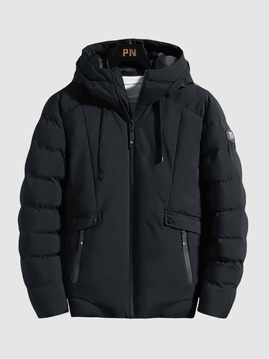 Vinterjacka för herrar - Vadderad - Hooded - Pufferjacka - Snöjacka-Eva Jonsson