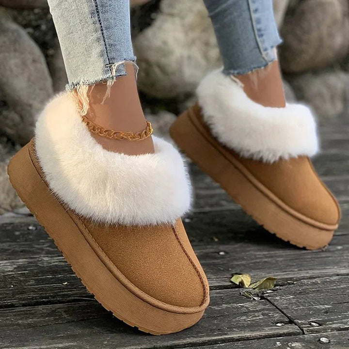Vinterkängor - Lurviga ankelskor med slip-on för kvinnor-Eva Jonsson