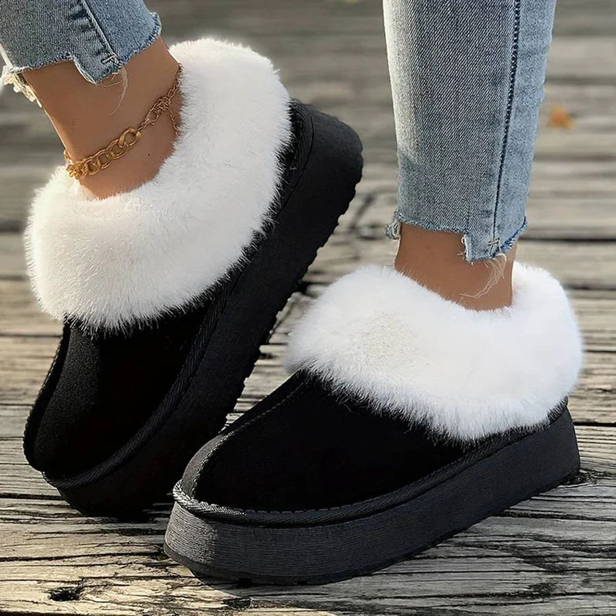 Vinterkängor - Lurviga ankelskor med slip-on för kvinnor-Eva Jonsson
