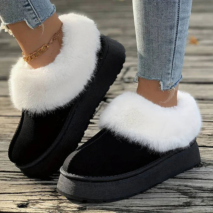 Vinterkängor - Lurviga ankelskor med slip-on för kvinnor-Eva Jonsson