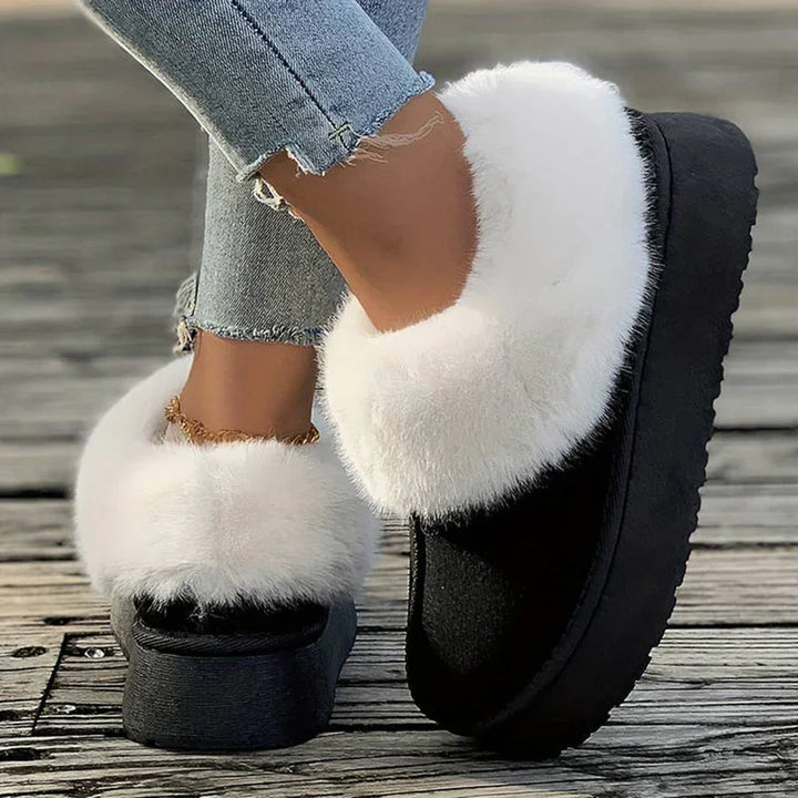 Vinterkängor - Lurviga ankelskor med slip-on för kvinnor-Eva Jonsson