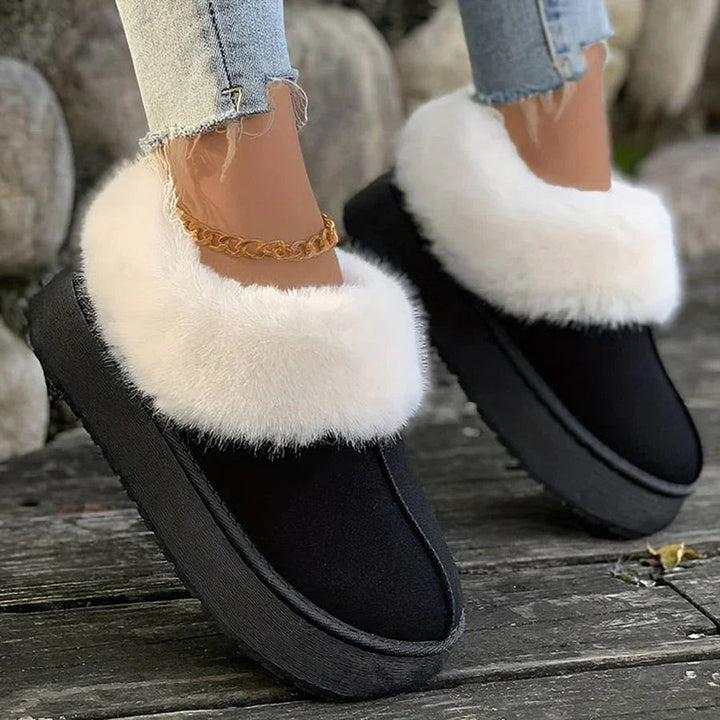 Vinterkängor - Lurviga ankelskor med slip-on för kvinnor-Eva Jonsson