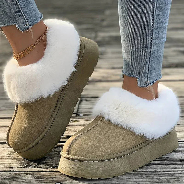 Vinterkängor - Lurviga ankelskor med slip-on för kvinnor-Eva Jonsson