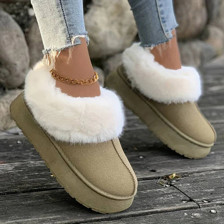 Vinterkängor - Lurviga ankelskor med slip-on för kvinnor-Eva Jonsson