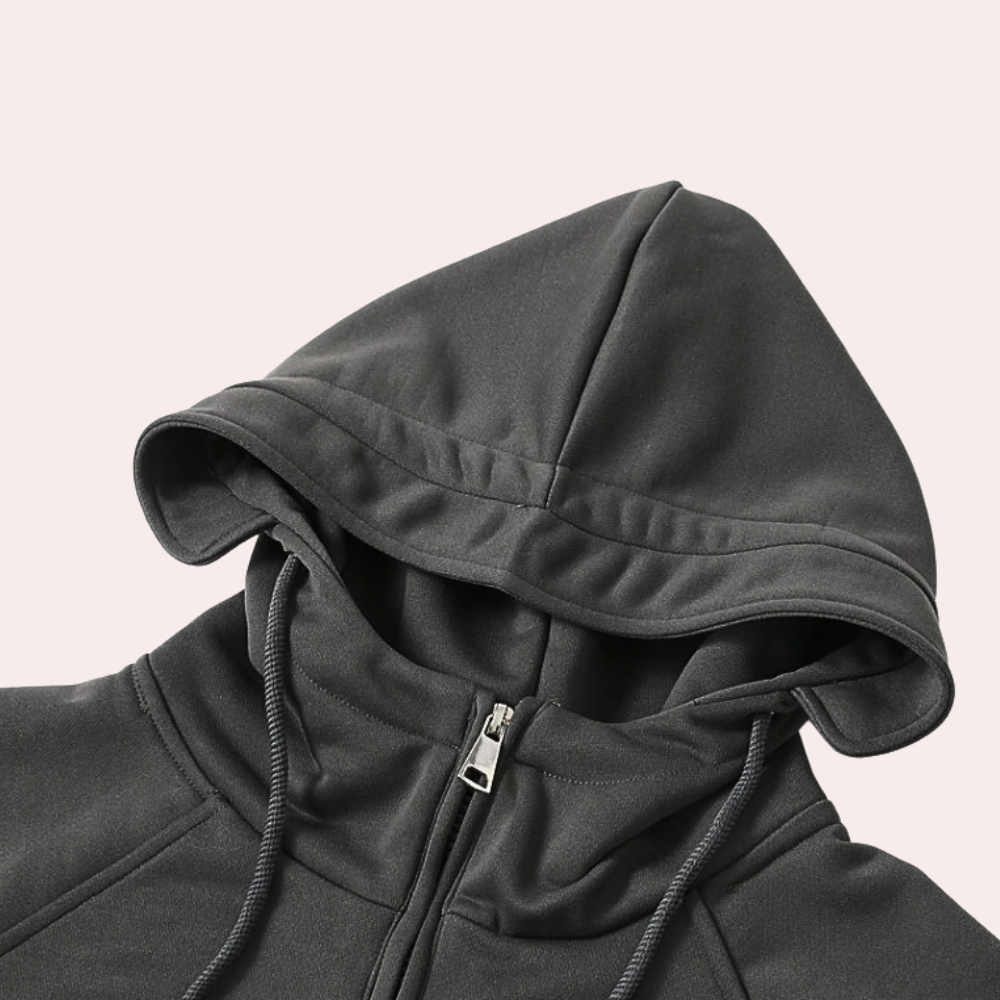 Vintertröja - Varm halvdragkedja med dragkedja Cargo Hoodie för män-Eva Jonsson