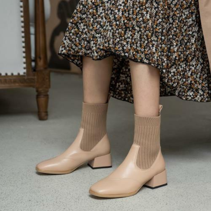 Violetta ankelstövlar | Slip-on-stövlar med halvklack för kvinnor-Eva Jonsson