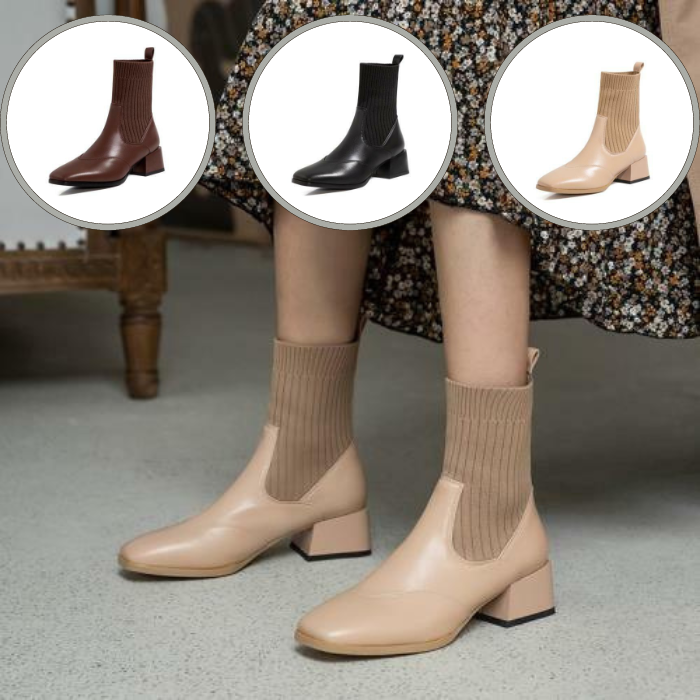 Violetta ankelstövlar | Slip-on-stövlar med halvklack för kvinnor-Eva Jonsson