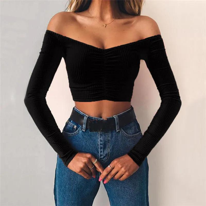 Vivian Blus | Långärmad blus med off-shoulder axelparti-Eva Jonsson