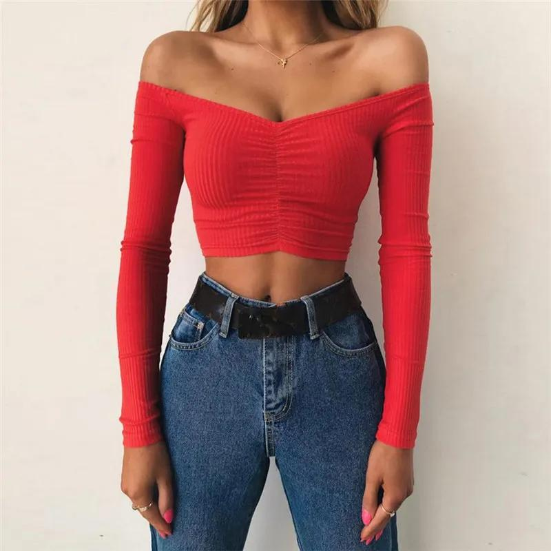 Vivian Blus | Långärmad blus med off-shoulder axelparti-Eva Jonsson