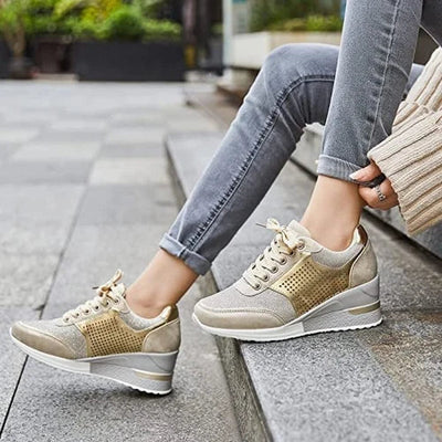 Wedge Sneakers | Bekväma | Snörning | Sneaker Wedge Skor | Damskor-Eva Jonsson