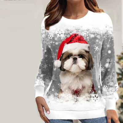 Weihnachts-Sweatshirt Mit Hundeaufdruck-Eva Jonsson