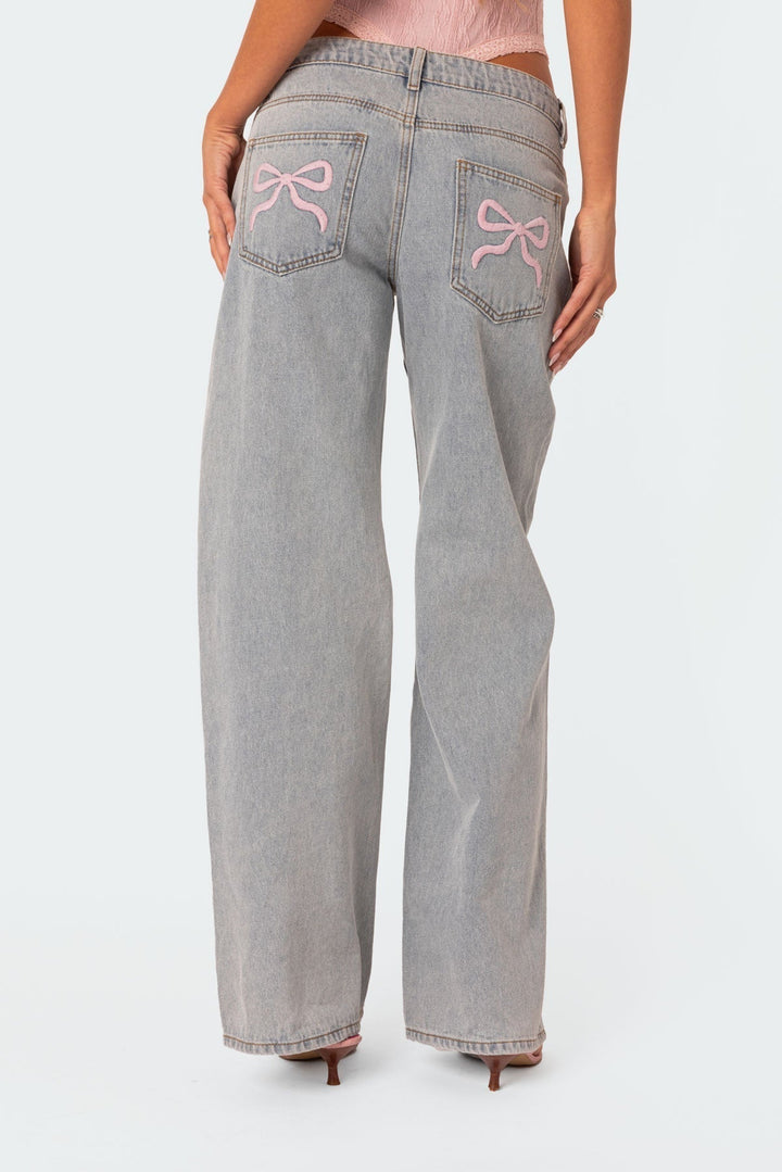 Wide Leg Jeans - Stretchiga Baggy Jeans med låg resning för kvinnor-Eva Jonsson