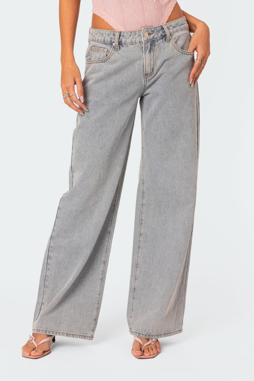 Wide Leg Jeans - Stretchiga Baggy Jeans med låg resning för kvinnor-Eva Jonsson